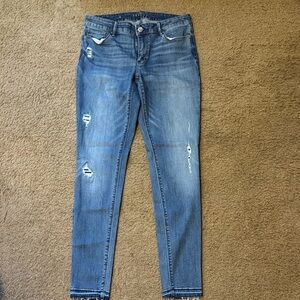 White House Black Market Distressed Ankle Jeans - Blue